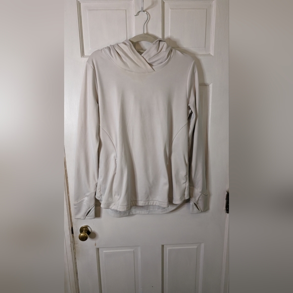 Athleta White Criss Cross Back Hoodie Sweatshirt L - Picture 11 of 11